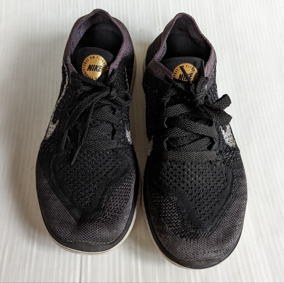 NIKE Free RN Flyknit 2018 Black Running Shoes Sneakers - Picture 11 of 12